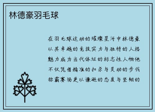 林德豪羽毛球